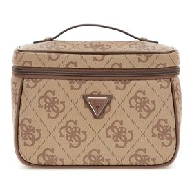 GUESS Toiletry Train Case Latte Logo/Brown