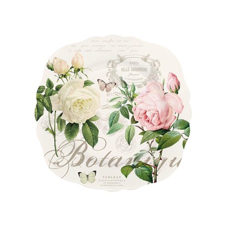 Easy Life Coffret 1 Assiette Festonnée D20 cm en Porcelaine Fine Jardin Botanique - 1176JARB - Easy Life