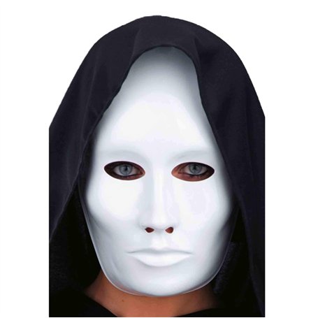 masque neutre blanc en plastique fin