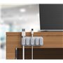 Electraline 71707 Pack de 5 clips de câble magnétiques avec bande métallique adhésive incluse, organiseur de bureau pour câbles 
