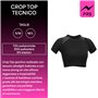 PRS Maillot de course pour femme Top Crop Débardeur T-shirt avec fermeture éclair demi-manches longues, respirant course de yoga