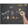 Leddy Living Lot de 12 craies blanches avec porte craie réglable - Craies pour tableau noir, école, bureau et maison - Écriture 