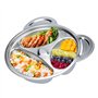 Assiette en Acier Inoxydable, Assiette à Compartiments en Forme de Panda Plateau Repas 3 Compartiments pour Camping, Repas des E