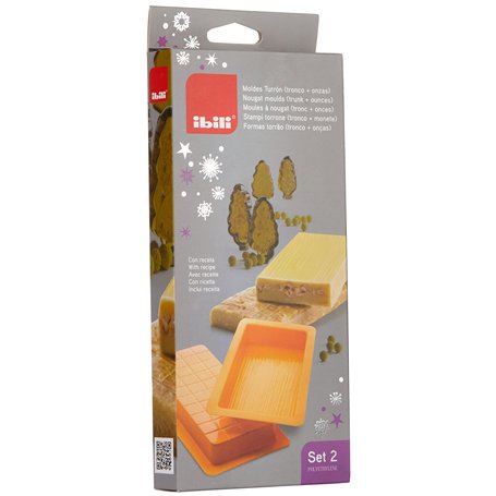 Ibili 793501 Set 2 Moules à Nougat Tronc + Onces Polyéthylène