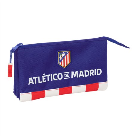 Trousse Fourre-Tout Triple Atlético Madrid Bleu Blanc Rouge 22 x 12 x 3 cm