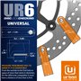 URBAN UR6 Antivol Moto Bloque Disque sans/avec Alarme Hi-Tech 120dB+LED+Warning Plus Efficace, Trés Étanche, Batterie CR2 Long D