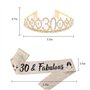 30e Anniversaire Tiara et Sash Strass Couronne pour 30 & Fabulous Sash et diadème 30 ans Tiara pour la Fête du Bon Anniversaire 