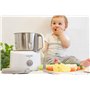 Suavinex, Robot de Cuisine Bébé, 5 en 1 : Cuit à la Vapeur, Réchauffe, Décongèle, Mixe et Stérilise. Bol en Acier Inox 1'7l. Pan