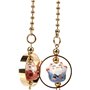ButerDem Maneki Neko - Feng Shui Pendentif avec Chat Japonais Porcelaine - Porte-Bonheur Traditionnel (Rose & Bleu)