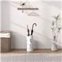 HOMCOM Porte-parapluie en acier avec 4 crochets et plateau d'égouttement amovible Blanc pour entrée bureau 17 x 17 x 41 cm