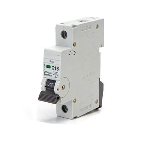 Disjoncteur automatique miniature 1P 16A courbe C gris Protection électrique pour circuits et appareils dans les installations r