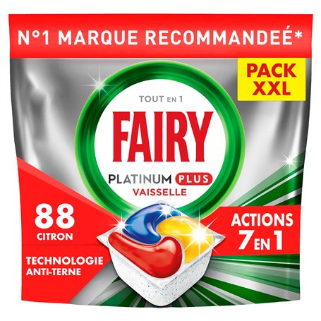 Fairy Platinum Plus Tablettes Lave-Vaisselle All In One Technologie Anti-terne