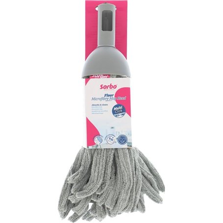 Sorbo Tête de Balai Microfibres – Mop Microfibre – Absorption Maximale – Nettoyage sans Traces – Compatible avec Le Système Mult