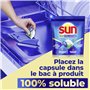 Sun - Pro Expert - Capsules Lave Vaisselle - Action 4 en 1 - Regular - Elimine 100% des taches brûlées de +72h - dégraissent en 