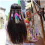 Coiffure Plume Boho Bandeau, Bandeau à Plumes Bohème, Bandeau en Plumes Indiennes Tribales, Bandeau à Plumes Bohème Extensions d
