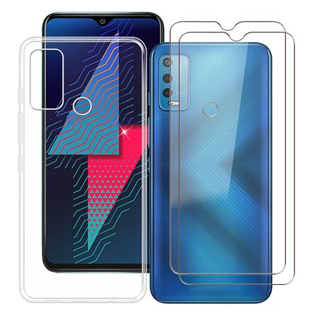 ZXLZKQ pour Wiko Power U30 (6.82 Pouces) Coque + 2 pièce Protecteur d'écran en verre trempé