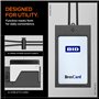 Spigen Porte Badge MagSlide avec ruban Pochette verticale pour badge Lanyard amovible, pour Le Travail, L'école - Noir