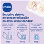 MAM MAM Perfect Lot de 2 tétines ultra fines et flexibles en silicone faciles à accepter avec boîte auto-stérilisatrice à partir