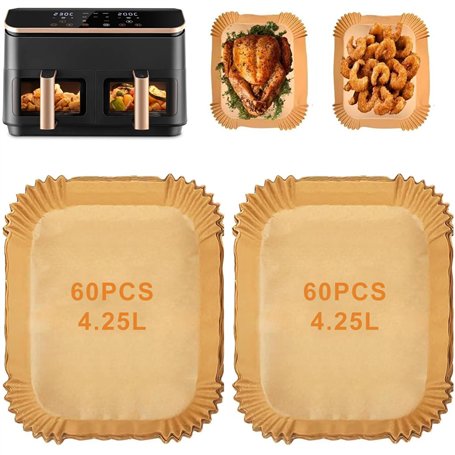Lot de 120 feuilles de cuisson Airfryer pour COSORI Dual Zone Air Fryer 8