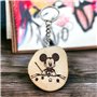 Promotech - Magnifique porte-clés Majic Mouse - Fabriqué à la main et gravé au laser en bois naturel (Snooker Mickey), Bois natu