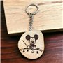 Promotech - Magnifique porte-clés Majic Mouse - Fabriqué à la main et gravé au laser en bois naturel (Snooker Mickey), Bois natu