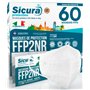 60 masques FFP2 blanc certifié CE Fabriqué en Italie Sicura BFE ≥99% SANITIZÉ et scellé individuellement EN 149:2001+A1:2009