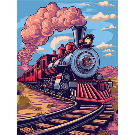 MOMAKA 5D Diamond Painting Kits Train De Fumée