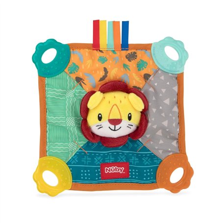 Nuby Doudou de Dentition en forme de Lion | Multiples surfaces | 3+ Mois