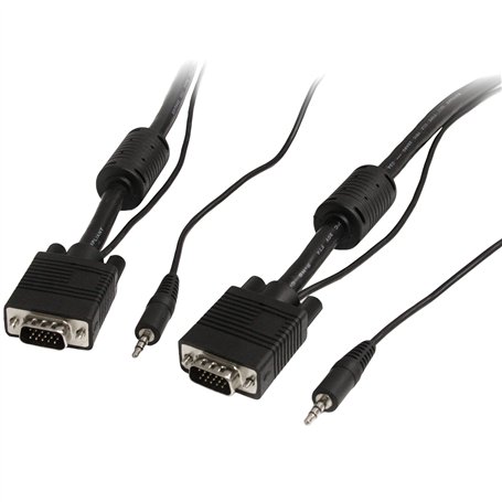 StarTech.com Câble vidéo coaxial pour écran VGA haute résolution 10 m avec audio HD15 M/M (MXTHQMM10MA)