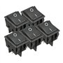sourcing map 5Pcs AC 16A/125V 16A/250V 4 Terminal 2 Position Bateau DPST Interrupteur à Bascules Noir