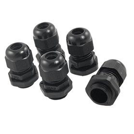 sourcingmap Connecteurs Presse-étoupes PG9 Plastique étanche Noir 5Pcs