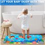 POWZOO Tapis de Bain Bébé,Douche Antiderapant pour Enfants,Tapis Douche Antidérapant,100 x 40 cm Tapis de Bain Antidérapant avec