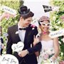 25 Mariage Accessoires de Photomaton Selfie Photobooth Props en Français pour Fête Mariage Décoration Party