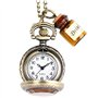 OFKPO Montre de Poche Mecanique, Montre de Poche Collier Rétro Alice au Pays des Merveilles, Pendentif Montre avec Drink Me Char