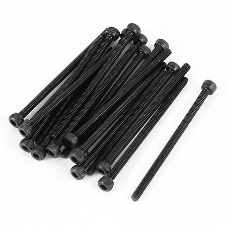 sourcing map 20pcs M2x35 Vis six pans creux tête hexagonale cylindrique moletée Boulon en 12.9 acier alliage