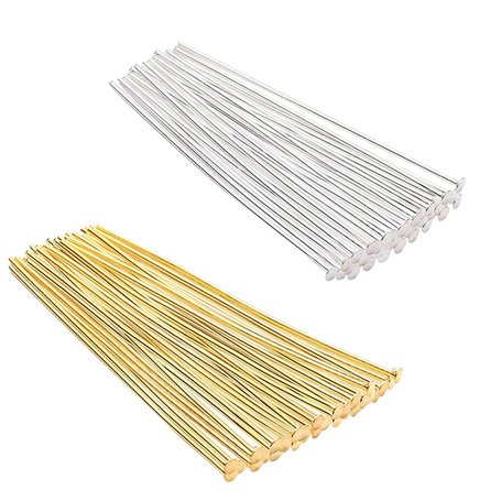 Aiguilles Tige Clous a Tete 1200 pièces Épingles à œil Laiton Épingle à Oeil Épingles à Tête de Boule Dorée épingles à Œil en Ac