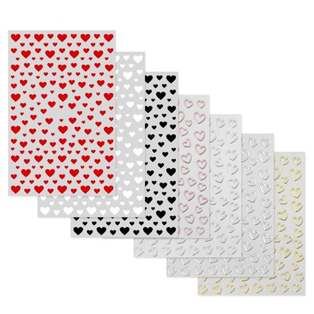 7 Morceaux D'Autocollants De Manucure En Forme De Cœur