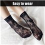 COACOM 6 Paires de Chaussettes en Maille Noire, Sexy en Dentelle, 6 Types, Fines et Tendance pour Femme, Noir
