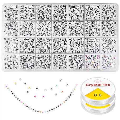 Relota 1400Pcs Perles pour Bracelet 7 X 4 mm