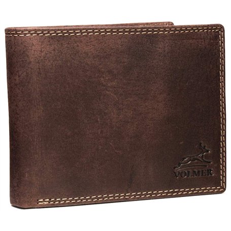 Fa.Volmer Portefeuille en Cuir Hommes Femmes Marron Naturel