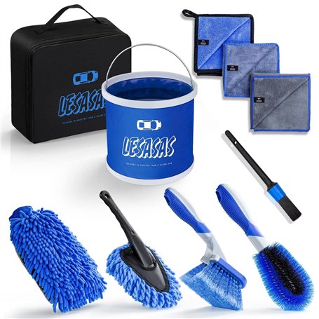 lesasas Kit de Nettoyage de Voiture avec Sac de Rangement