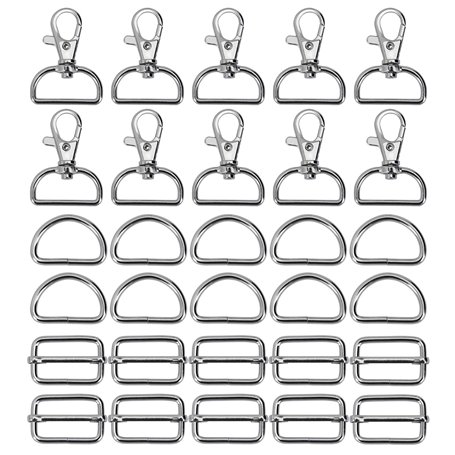 MengH-SHOP Boucle en Métal Crochets Pivotants Anneaux en D et Glisser Boucle Fermoir Couture pour Sangle