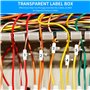 50 organiseurs etiquette cable de câbles en nylon étanches avec étiquettes transparentes et serre câbles en nylon adaptés pour l