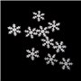 POFET Lot de 10 boutons flocon de neige en cristal de 14 mm pour scrapbooking, loisirs créatifs, décoration de cheveux