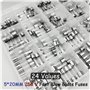 24 Valeurs 240 pcs Kit d'assortiment de Fusibles à action lente 5x20mm 250V 0.1/0.2/0.25/0.3/0.5/0.75/1/1.5/2/2.5/3/3.15/4/5/6/6