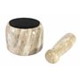 KLEO Ensemble de mortier et pilon en pierre de marbre comme épices Okhli Musal Kharad Khallad, broyeur de médicaments – 6,3 cm d