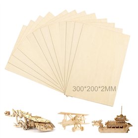 12 Feuilles de Bois de Balsa 300 * 200 * 2mm Contreplaqué non Fini Minces de Bois de Balsa planches en bois pour travaux manuels