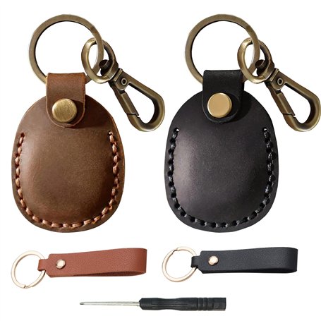 Airtag Porte-Clés en Cuir Véritable