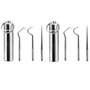 DCQQ Lot de 2 Cure Dent Metal kit Portable réutilisable porte-cure-dents en acier inoxydable Cure-Dents Nettoyage de Crochet de