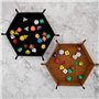 Plateau à Dés Hexagone,Plateau à roulettes Cuir PU Plateau De Roulement en Dés pour Donjons Et Dragons Dgd Dice Et Autres Jeux D